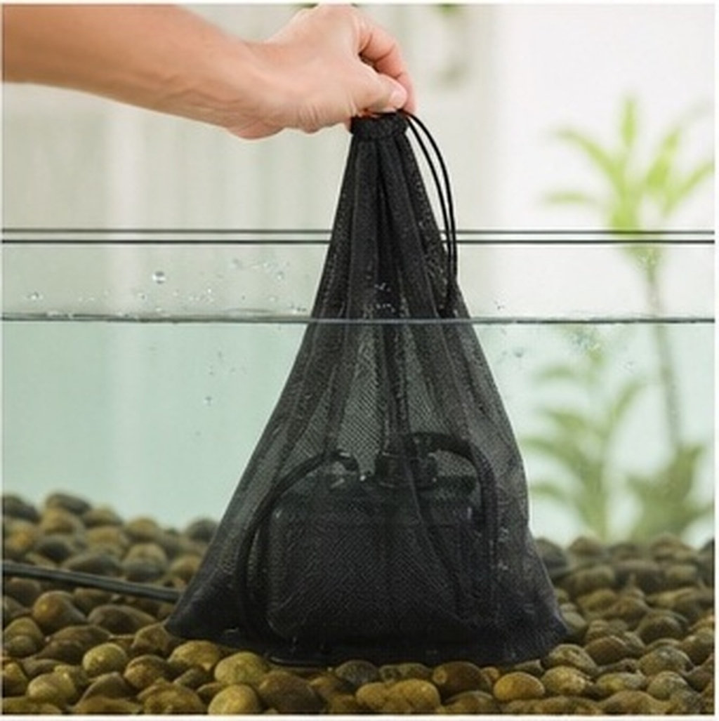 Aquarium Pump - 2 Stück Filterbeutel mit Kordelzug, Polyester-Netz